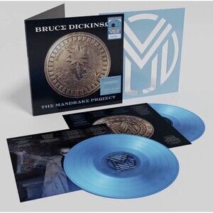Autographed Bruce Dickinson The Mandrake Project Limited Ed 2 blue LP vinyl